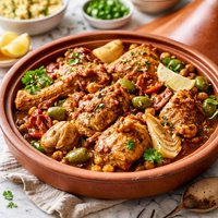 Moroccan Chicken Tagine with Sun Dried Tomatoes and Artichokes