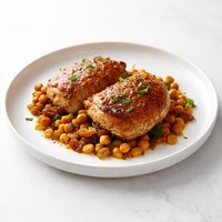 Moroccan Chicken Thighs with Chickpeas and Raisins
