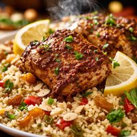 Moroccan Chicken with Almond Couscous