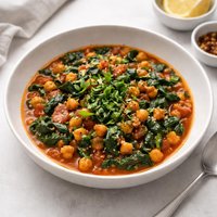 Moroccan Chickpea and Spinach Stew