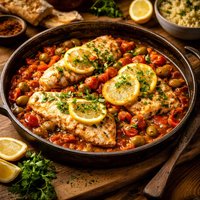 Moroccan Fish with Lemon and Tomatoes