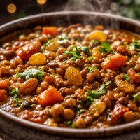 Moroccan Lentil Stew with Raisins