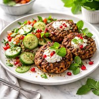 Moroccan Patties with Minted Cucumber Salad
