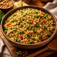 Moroccan Peanut Couscous with Peas