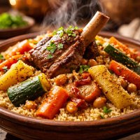 Moroccan Ramadan Couscous with Meat and Veggies