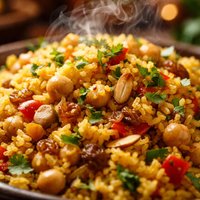 Moroccan Rice Pilaf with Saffron