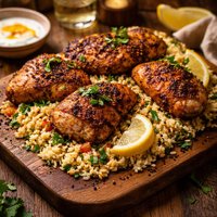 Moroccan Seasoned Chicken with Pine Nut Couscous