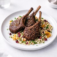 Moroccan Seasoned Chops with Fruited Couscous
