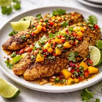 Moroccan Style Tilapia with Cumin Mango and Cilantro Recipe