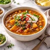 Moroccan Sweet Potato and Chickpea Soup