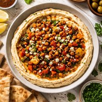 Moroccan Vegetable Topped Hummus