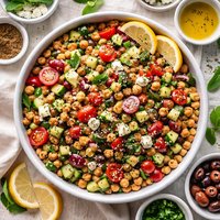 Morocco Meets Greece Chickpea Cucumber Salad with Feta