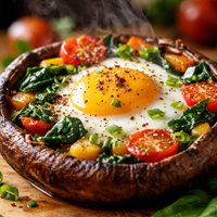 Most Amazing Portabello Egg and Veggie Baked Breakfast