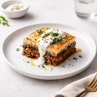 Moussaka with Yogurt Sauce Gluten Free
