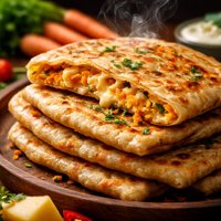 Mouth Watering Carrot and Cheese Parathas