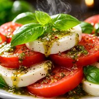Mozzarella and Tomato Salad with Italian Basil Salad Dressing