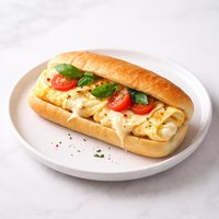 Mozzarella Cheese Omelette on a Roll
