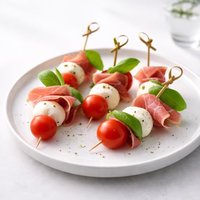 Mozzarella Prosciutto and Tomato Skewers Super Easy
