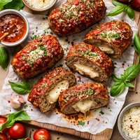 Mozzarella Stuffed Italian Meatloaves