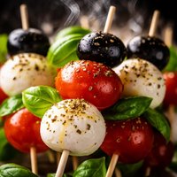 Mozzarella Tomato Olive Cocktail Skewers