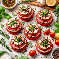 Mozzarella Tomato Stacks with Rosemary
