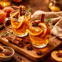 Mulled White Wine with Peach Juice