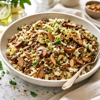 Mushroom and Almond Rice Pilaf