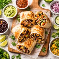 Mushroom and Black Bean Burritos