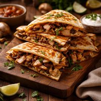 Mushroom and Chicken Grilled Quesadillas