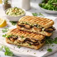 Mushroom and Chicken Paninis with Avocado Mayo