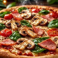 Mushroom and Ham Pizza