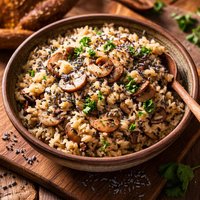Mushroom and Lavender Rice Pilaf Vegan