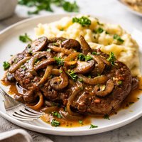 Mushroom and Onion Smothered Swiss Steak