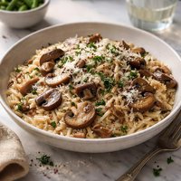 Mushroom and Parmesan Orzo