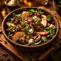 Mushroom Apple and Goat Cheese Salad