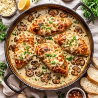 Mushroom Asiago Chicken