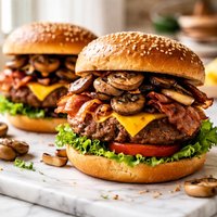 Mushroom Bacon Burgers