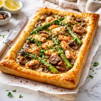 Mushroom Crab Asparagus Tart