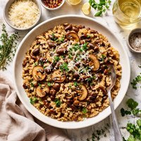 Mushroom Farro Risotto