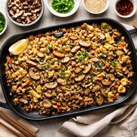 Mushroom Fried Rice Teppanyaki Style