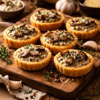 Mushroom Garlic Cream Tartlets