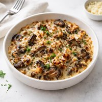 Mushroom Gratin with Asiago Cheese