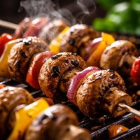 Mushroom Kebabs for the Grill