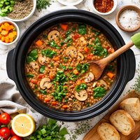 Mushroom Lentil Soup Crock Pot