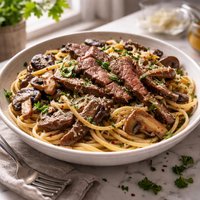 Mushroom N Steak Linguine