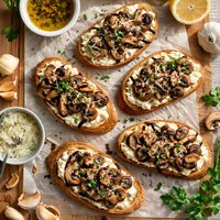 Mushroom on Italian Bread Appetizer