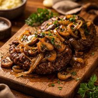 Mushroom Onion Burger Steak Topper