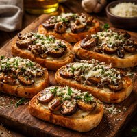 Mushroom Parmigiano Bruschetta