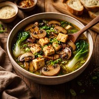 Mushroom Sesame Tofu Soup