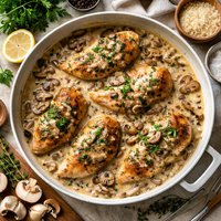 Mushroom Soup Smothered Chicken Breasts